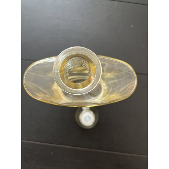 Vintage glass decanter clear with Stopper & dipped amber sides & bottom heavy - Picture 8 of 13